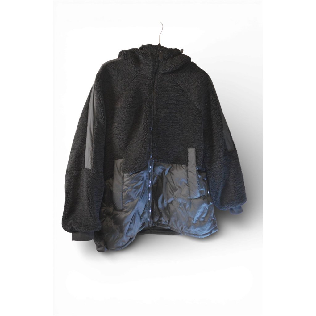 Brooklyn Industries Womens Hooded Sherpa Puffer Jacket Black Size S Nwt — image 2 of 5